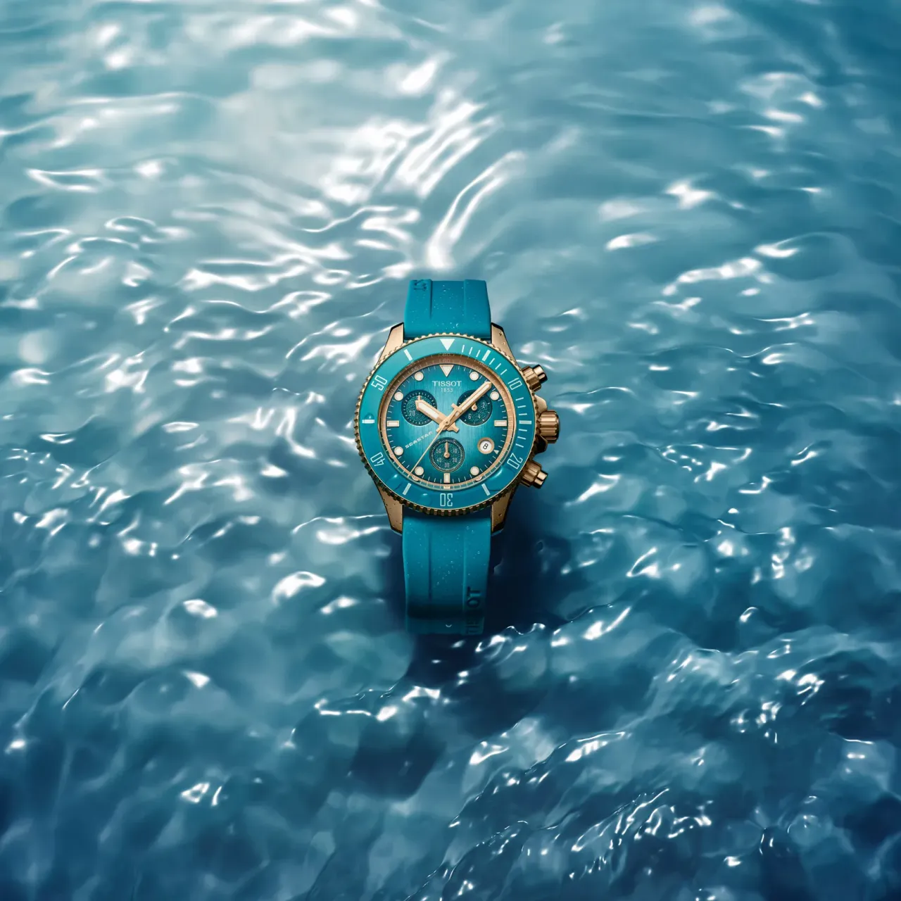 Tissot Seastar 1000 Quartz Chronograph 38mm Turkuaz T1202173704100 detay görseli 5