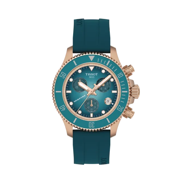 Beğenmek için çift tıkla Tissot Seastar 1000 Quartz Chronograph 38mm Turkuaz T1202173704100 Görsel 1