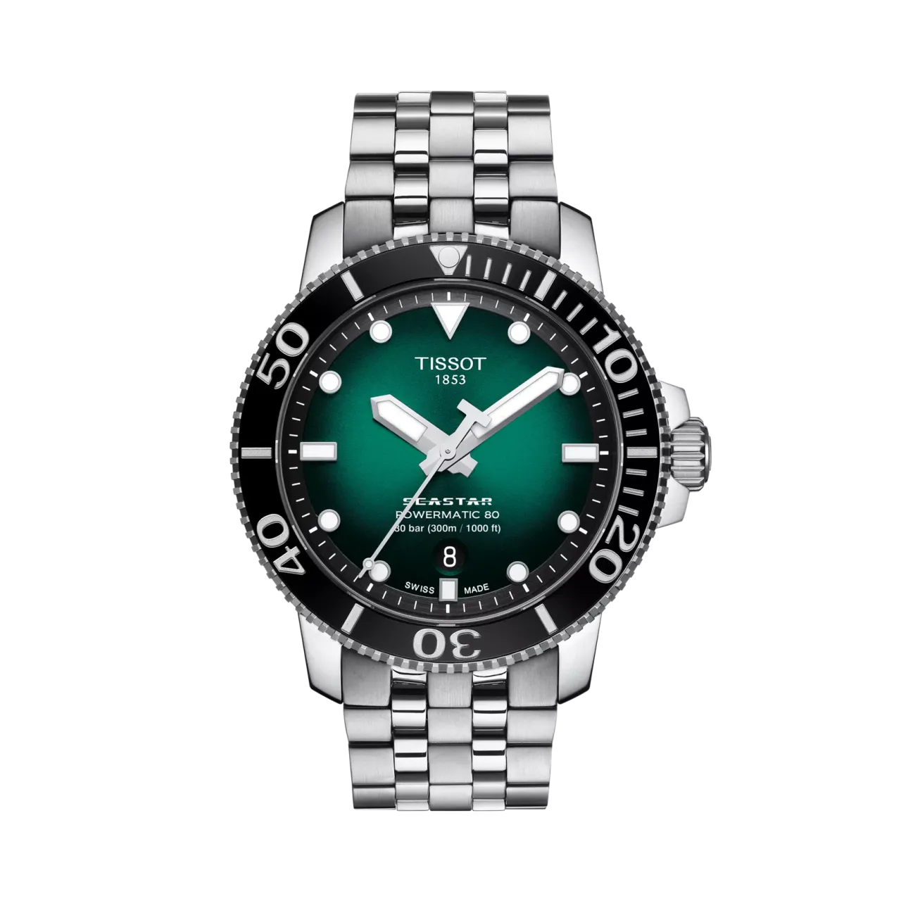 Tissot Seastar 1000 43mm Otomatik Yeşil Degrade T1204071109101