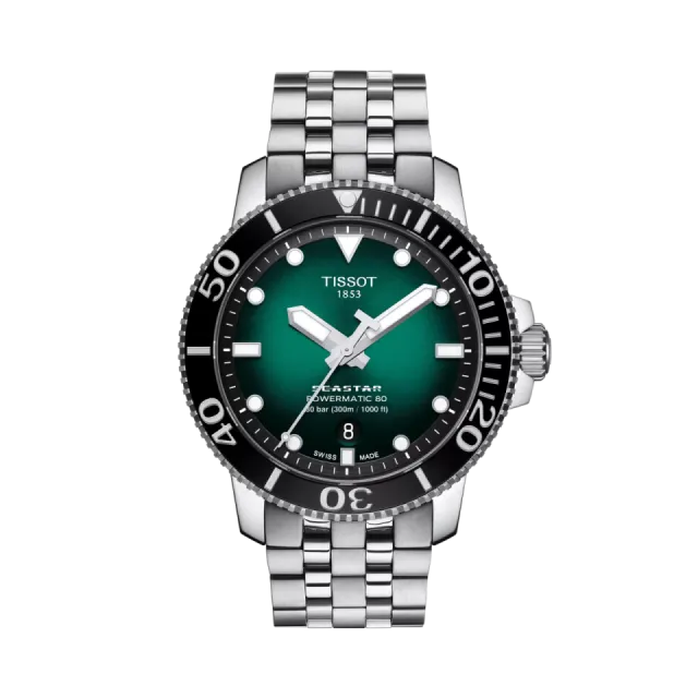 Beğenmek için çift tıkla Tissot Seastar 1000 43mm Otomatik Yeşil Degrade T1204071109101 Görsel 1