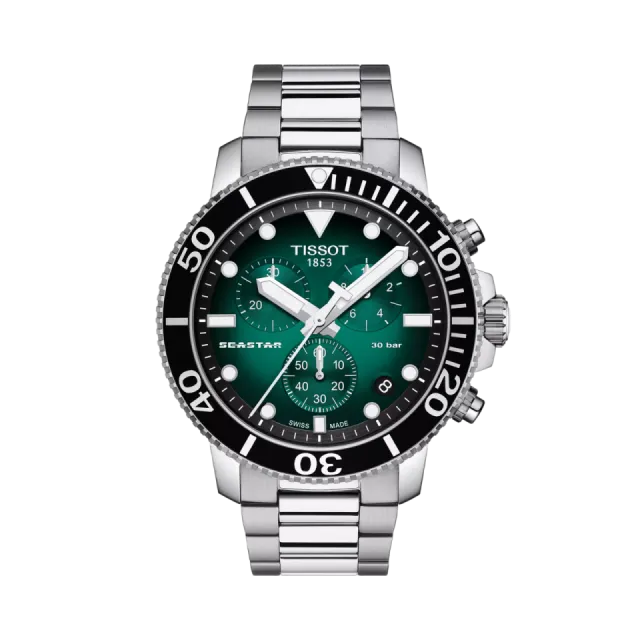 Beğenmek için çift tıkla Tissot Seastar 1000 45.5mm Yeşil Degrade T1204171109101 Görsel 1