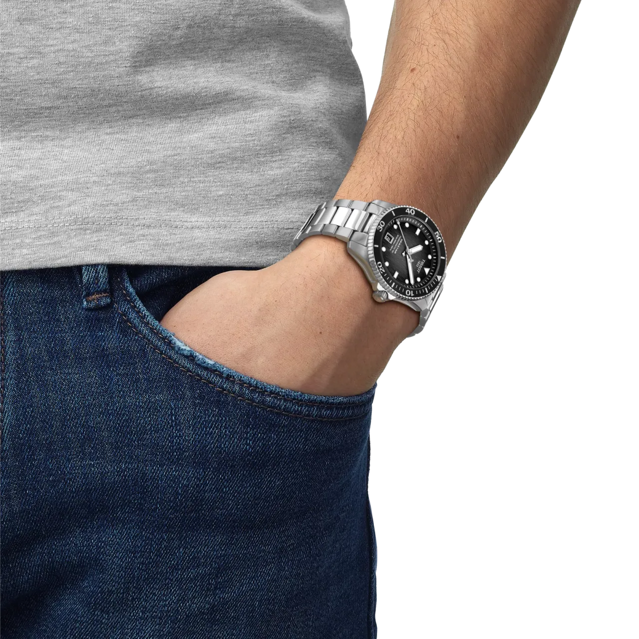 Tissot Seastar 1000 40mm Otomatik Siyah T1208071105100 detay görseli 4