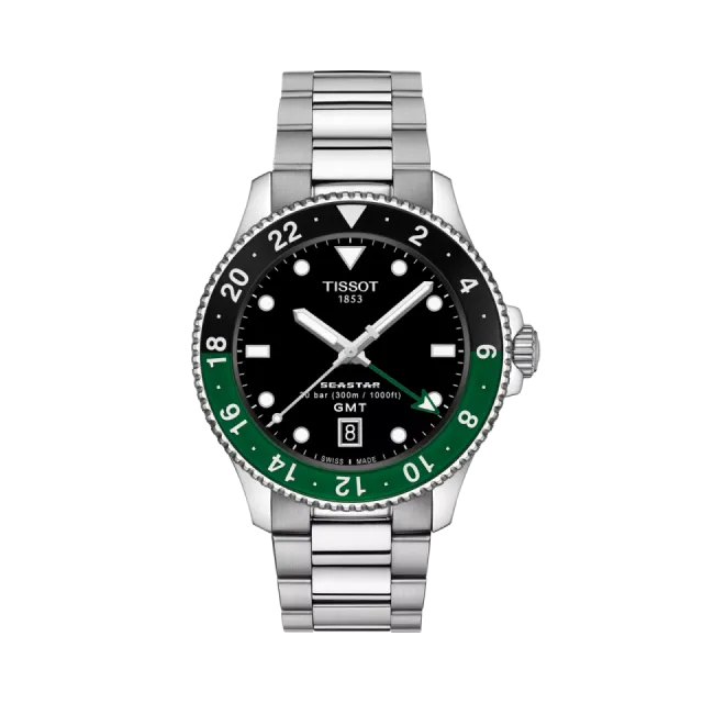 Beğenmek için çift tıkla Tissot Seastar 1000 GMT 40mm Siyah T1208521105100 Görsel 1