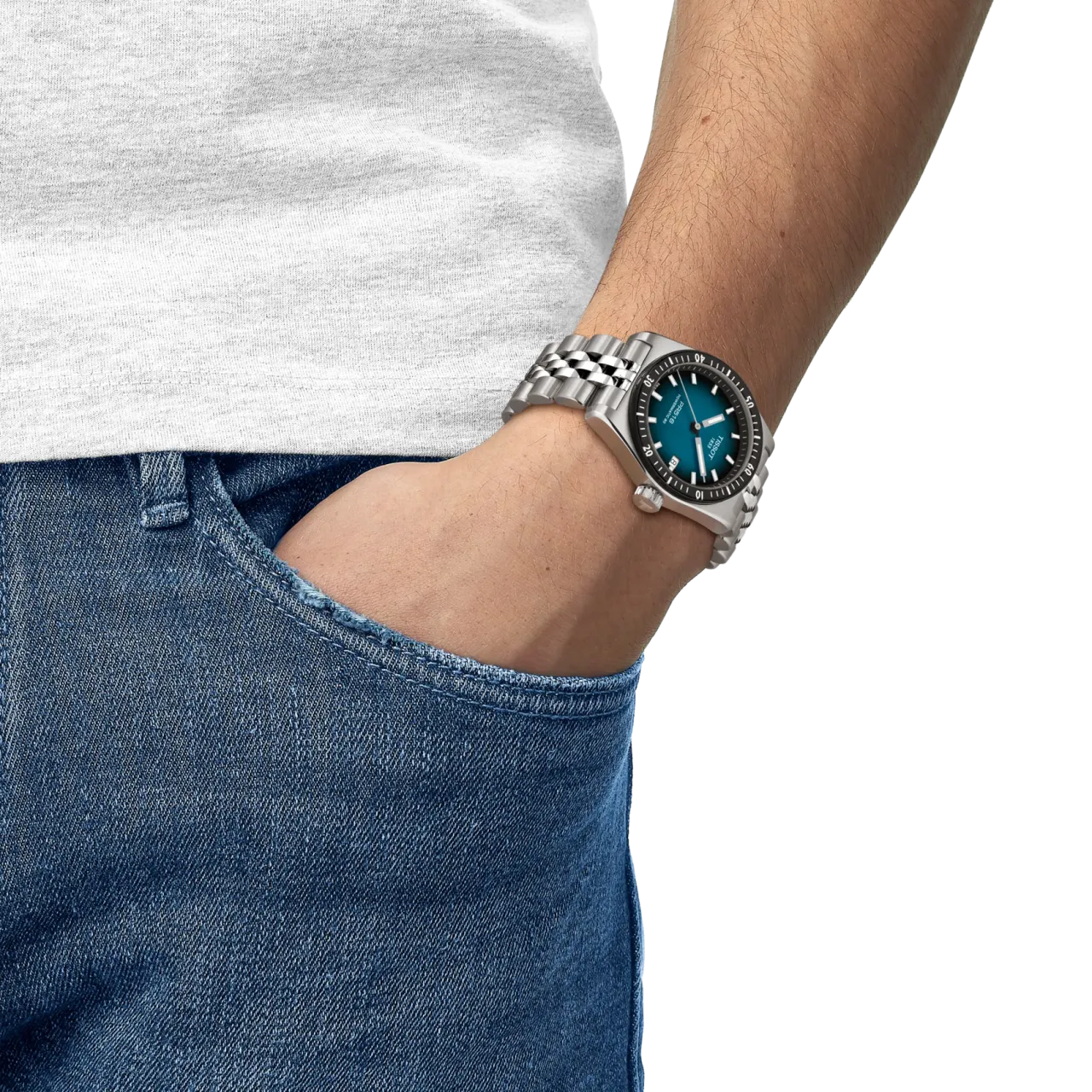 Tissot PR516 38mm Otomatik Mavi T1494071104100 detay görseli 4