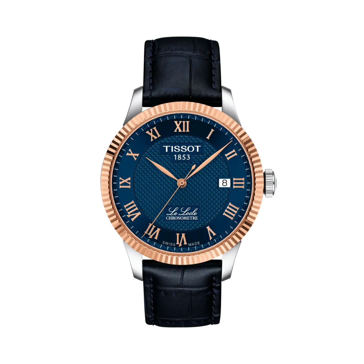Tissot Le Locle Gold 39mm Otomatik Mavi T9324084604300