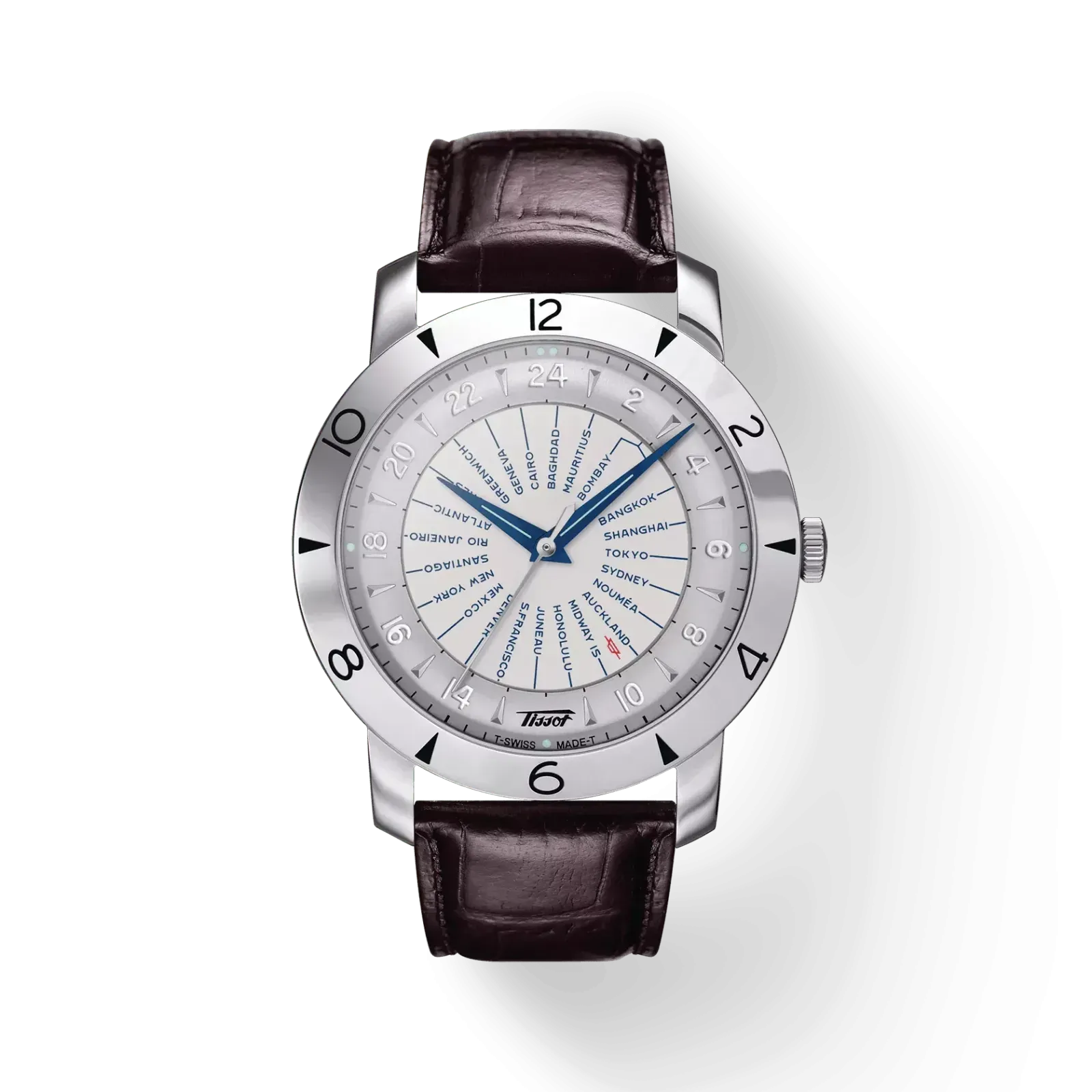 1953 dünya saati tasarımını yorumlayan Tissot Heritage Navigator
