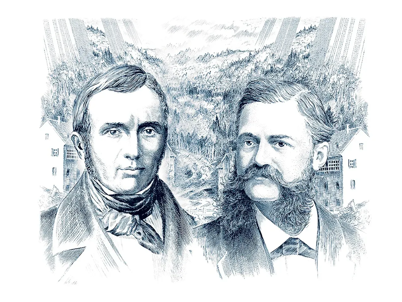 Auguste Agassiz ve Ernest Francillon arşiv portresi