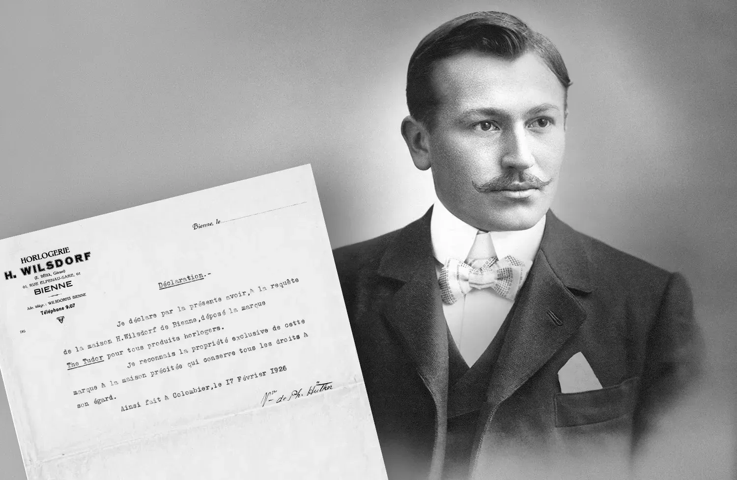TUDOR’un 1920’lerdeki kuruluş dönemini temsil eden Hans Wilsdorf arşiv görseli