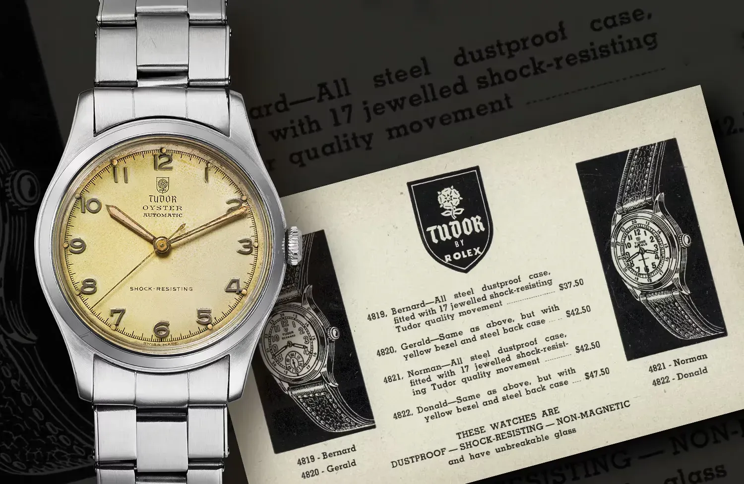 Montres TUDOR S.A.’nın kurulduğu 1940’lar döneminden saat ve reklam arşivi