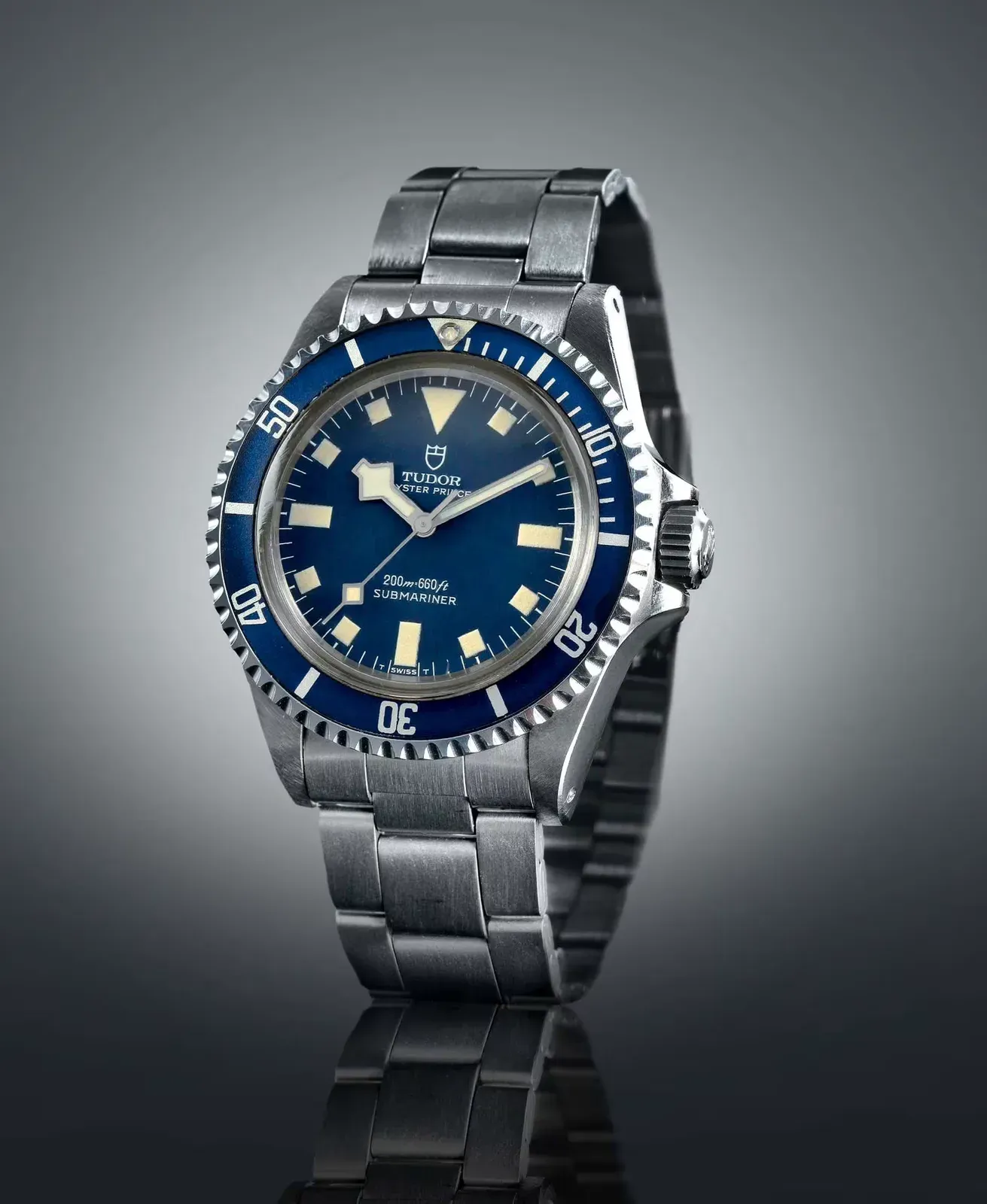 Mavi kadranlı 1975 TUDOR Oyster Prince Submariner 9401