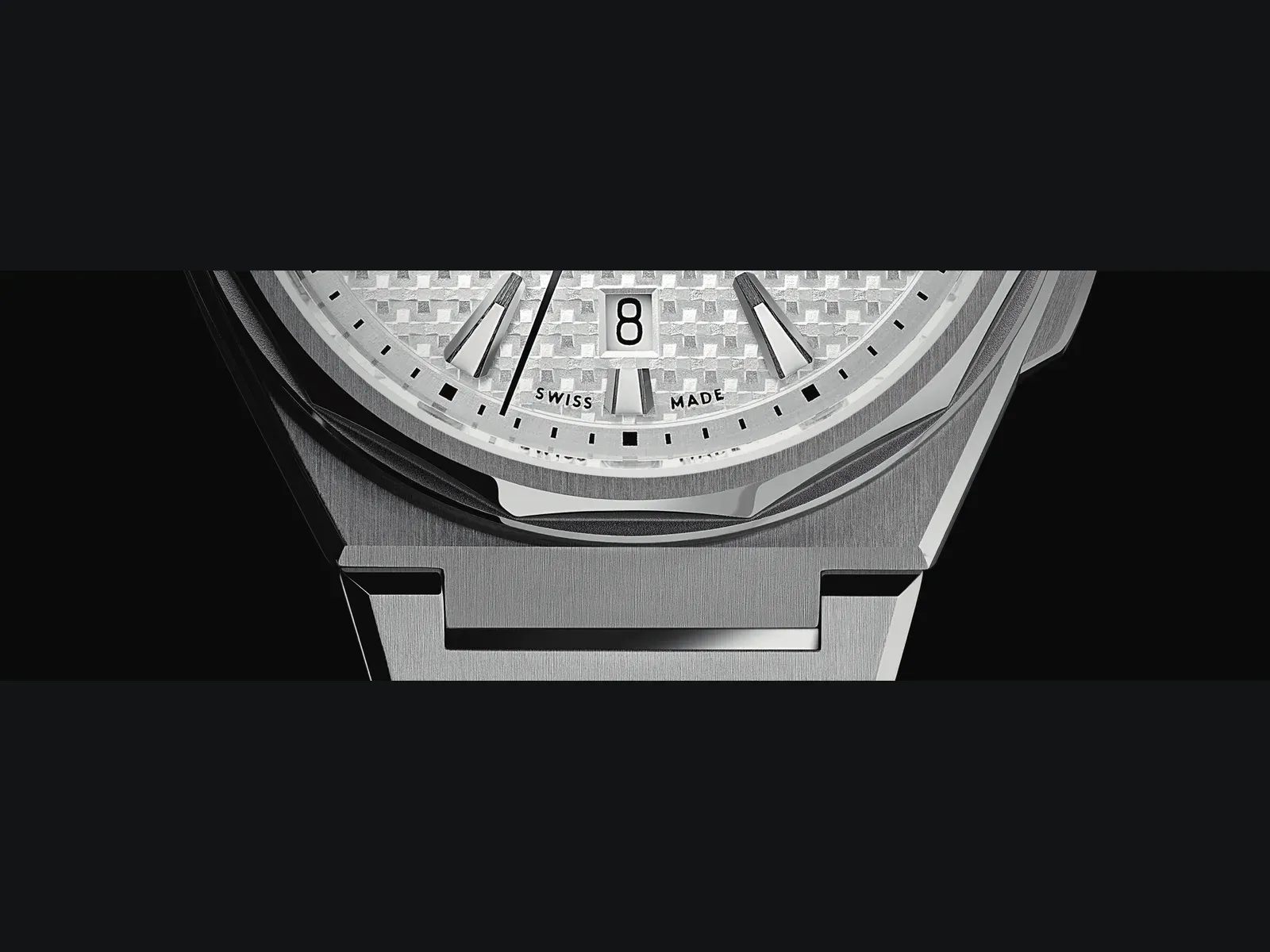 Christopher Ward The Twelve kadran, bezel ve entegre bilezik ayrıntısı