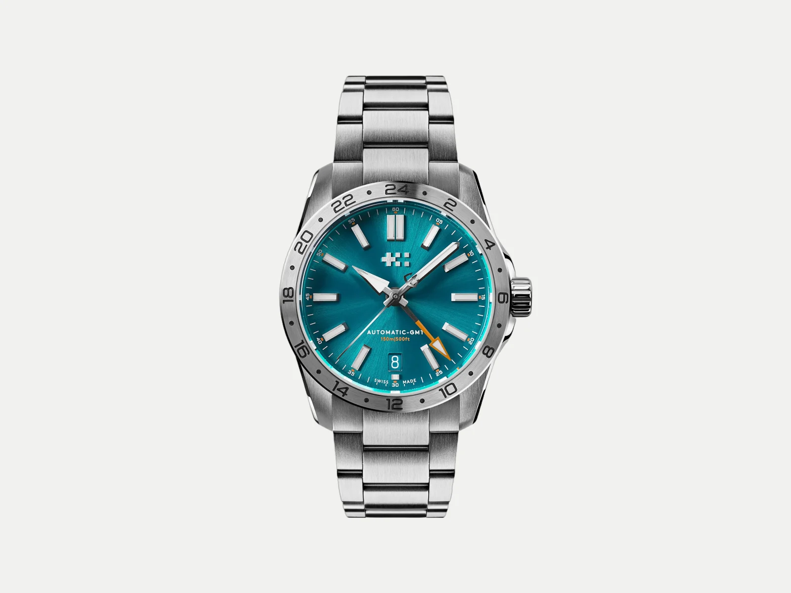 Mavi kadranlı 36 mm Christopher Ward C63 Sealander GMT