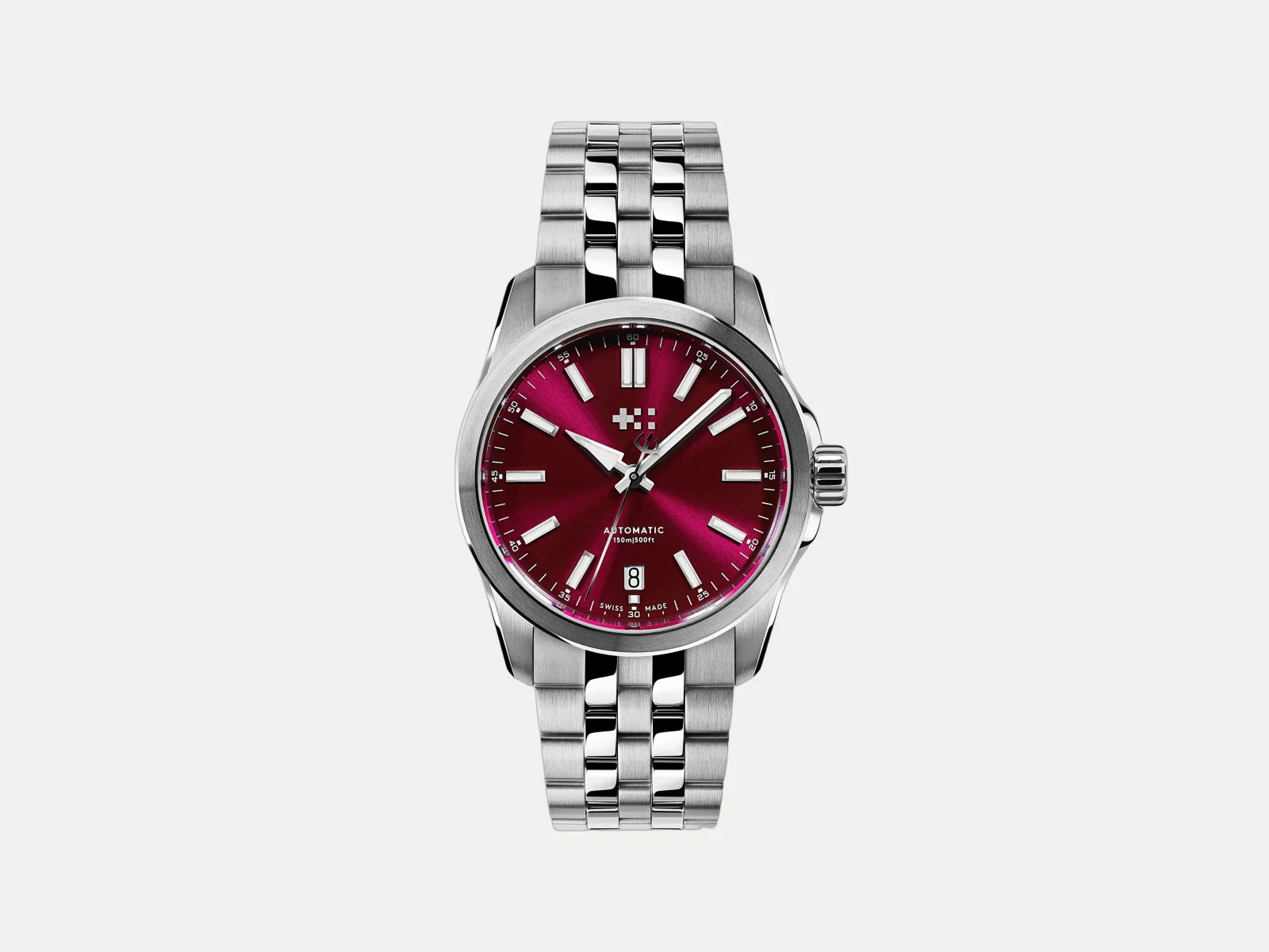 Kırmızı kadranlı 36 mm Christopher Ward C63 Sealander Automatic